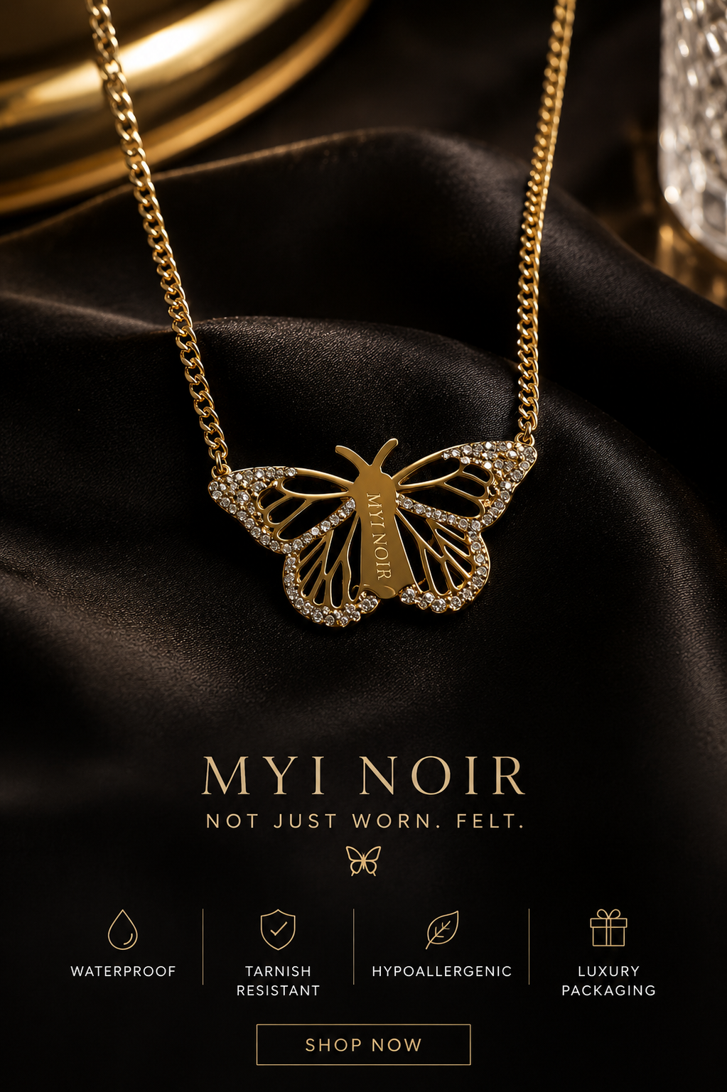 MYI NOIR Butterfly Necklace